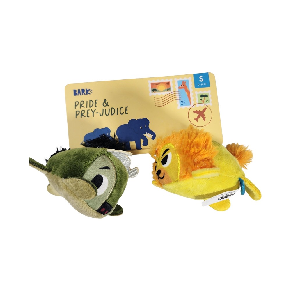 Bark Pride Prejudice 2 Squeaker Dog Toy Lion Antelope Mail Envelope S 0-20lb‎